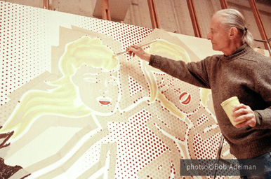 Roy Lichtenstein with Beach Scene with Starfish. 1994. photo:©Bob Adelman/Artwork:©Estate of Roy Lichtenstein