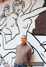 Roy Lichtenstein with Beach Scene with Starfish. 1994. photo:©Bob Adelman/Artwork:©Estate of Roy Lichtenstein