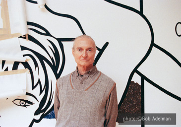 Roy Lichtenstein with Beach Scene with Starfish. 1994. photo:©Bob Adelman/Artwork:©Estate of Roy Lichtenstein