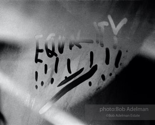 Sign of the times: The dream is written on the frosted window of a Freedom Riders bus, somewhere on the road between New York City and Washington,  D.C.  1962