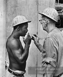 No matches, no matter:  a construction site,  New York City.  1968