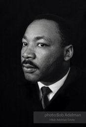 Eyes on the prize: King in a quiet moment during the march to Montgomery,  Alabama.  1965