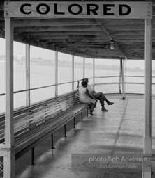 Segregated ferry, Mississippi River near St. Francisville, West Feliciana Parish, LA 1963