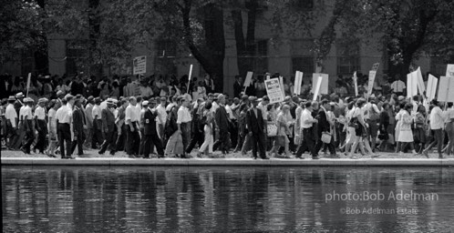 Marchers en route to the Lincoln Memorial,  Washington, D.C.  1963