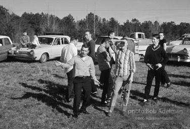 Hecklers along the road during the Selma to Montgomery March, Selma Highway,  Alabama.1965