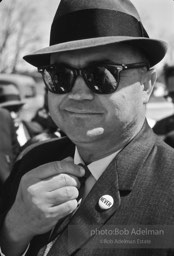 Sheriff Jim Clark flashes his famous ÒNeverÓ button, Selma,  Alabama.  1965