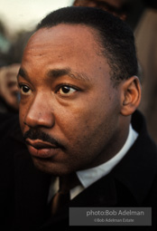 Martin Luther King in a quiet moment as he prepares to speak  inMontgomery,  Alabama.  1965