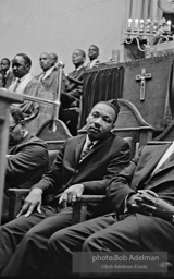 Martin Luther King Jr. at a Brooklyn church where he spoke, exhorting perishiners to support the March on Wahington. Brooklyn, Summer, 1963.