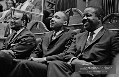 Martin Luther King Jr. at a Brooklyn church where he spoke, exhorting perishiners to support the March on Wahington. Brooklyn, Summer, 1963.