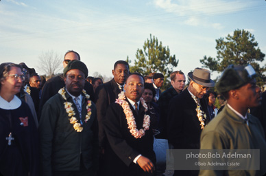 Martin Luther King at the beginning of the Selma to Montgomery march, Alabama, 1965.