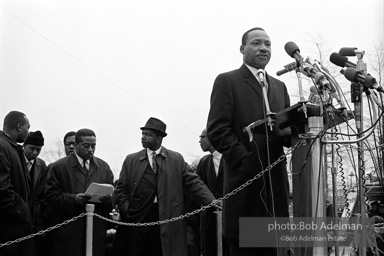 Martin Luther King addresses the largest peace demonstration against the Vietnam war at the United Nations Plaza. NYC.April 15. 1967