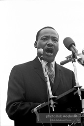 Martin Luther King addresses the largest peace demonstration against the Vietnam war at the United Nations Plaza. NYC.April 15. 1967