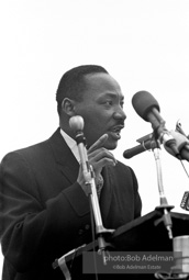 Martin Luther King addresses the largest peace demonstration against the Vietnam war at the United Nations Plaza. NYC.April 15. 1967