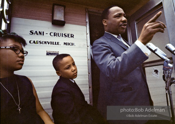 Getting out the vote, Dr. King travels throughout the south urging his bretheren to take advantage of the newly enacted Voting Rights act, Camden, Alabama. 1966