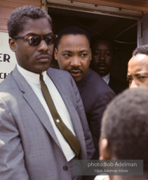 Getting out the vote, Dr. King travels throughout the south urging his bretheren to take advantage of the newly enacted Voting Rights act, Camden, Alabama. 1966