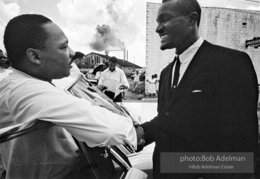 Getting out the vote, Dr. King travels throughout the south urging his bretheren to take advantage of the newly enacted Voting Rights act, Camden, Alabama. 1966