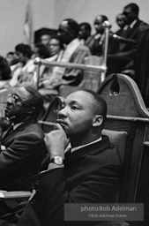 Martin Luther King Jr. at a Brooklyn church where he spoke, exhorting perishiners to support the March on Wahington. Brooklyn, Summer, 1963.