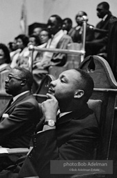 Martin Luther King Jr. at a Brooklyn church where he spoke, exhorting perishiners to support the March on Wahington. Brooklyn, Summer, 1963.