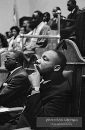 Martin Luther King Jr. at a Brooklyn church where he spoke, exhorting perishiners to support the March on Wahington. Brooklyn, Summer, 1963.