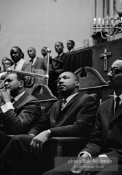 Martin Luther King Jr. at a Brooklyn church where he spoke, exhorting perishiners to support the March on Wahington. Brooklyn, Summer, 1963.