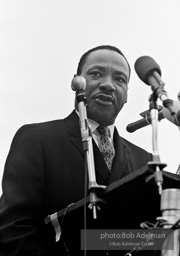 Martin Luther King addresses the largest peace demonstration against the Vietnam war at the United Nations Plaza. NYC.April 15. 1967