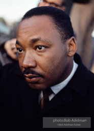 Martin Luther King in a quiet moment as he prepares to speak  inMontgomery,  Alabama.  1965