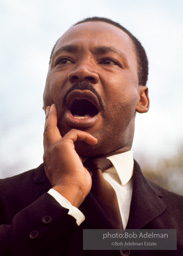 King speaks to the crowd, Montgomery, Alabama.1965