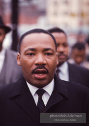 Martin Luther King after the Federal court permits the historic Selma to Montgomery march to proceed, Montgomery, Alabama, 1965