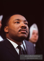 Dr. King at a service for the slain civil rights crusader, the Rev. James Reeb, at the Brown Chapel. Selma Alabama. 1965
