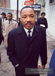 Martin Luther King after the Federal court permits the historic Selma to Montgomery march to proceed, Montgomery, Alabama, 1965