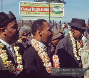 Martin Luther King  at the beginning of the Selma to Montgomery march, Selma Alabama, 1965.