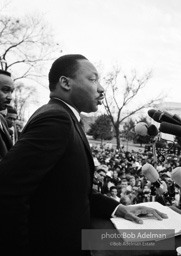 King speaks to the crowd, Montgomery, Alabama.1965