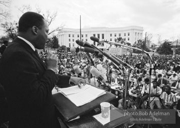 King speaks to the crowd, Montgomery, Alabama.1965