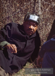 Martin Luther King, wearing a borrowed hat, on the Selma to Montgomery march, Alabama, 1965