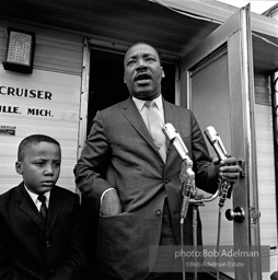 Getting out the vote, Dr. King travels throughout the south urging his bretheren to take advantage of the newly enacted Voting Rights act, Camden, Alabama. 1966