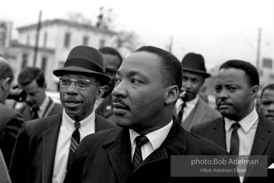 Martin Luther King after the Federal court permits the historic Selma to Montgomery march to proceed, Montgomery, Alabama, 1965