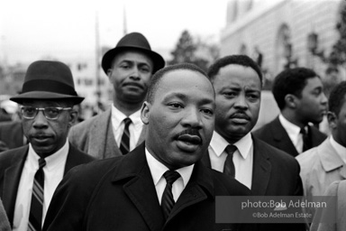 Martin Luther King after the Federal court permits the historic Selma to Montgomery march to proceed, Montgomery, Alabama, 1965