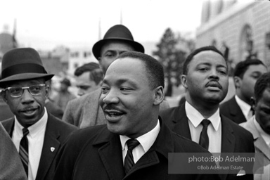 King is exultant after a federal judge, Frank Johnson, rules that the Selma-to-Montgomery march can proceed, Montgomery,  Alabama.  1965