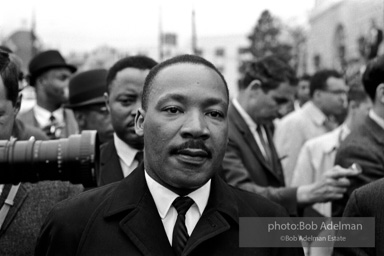 Martin Luther King after the Federal court permits the historic Selma to Montgomery march to proceed, Montgomery, Alabama, 1965