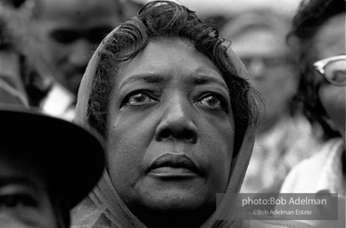 A woman mourns at a public memorial service for slain civil rights leader Martin Luther King Jr., Memphis, Tennessee.  1968