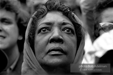 A woman mourns at a public memorial service for slain civil rights leader Martin Luther King Jr., Memphis, Tennessee.  1968
