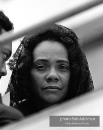 Jesse Jackson confers with Mrs. King at the memorial service for her slain husband. Memphis, TN.1968