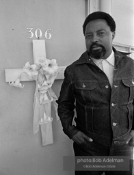 Hosea Williams, a King aide, stands outside room 306 of the Lorraine hotel, near the spot where Dr. King was slain. Memphis, TN 1968.