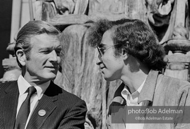 New York City mayor, John Lindsay (L). Columbia University. Moratorium Day. October 15, 1969. New York City mayor, John Lindsay (L). Columbia University. Moratorium Day. October 15, 1969.