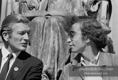 New York City mayor, John Lindsay (L). Columbia University. Moratorium Day. October 15, 1969. New York City mayor, John Lindsay (L). Columbia University. Moratorium Day. October 15, 1969.