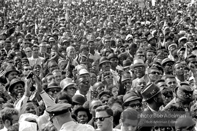 Amen, brother: enthusiastic march participants as King speaks, Washington, D.C.  1963