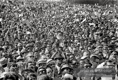 Crowd cheers wildly to the culmination of King's historic speech. Washington, D.C.  1963