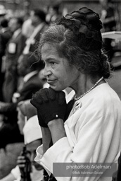 Honored guest, Rosa Parks, heroin of the Movement, awaits the opening remarks. Washington D.C. Augist 28, 1963