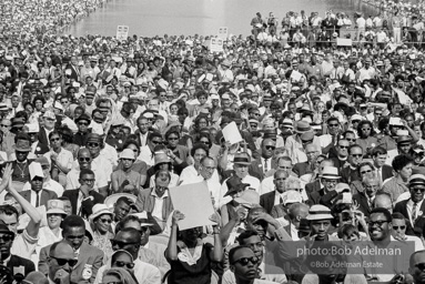 Determined protestors mass at the foot of the  Lincoln Memorial,  Washington, D.C. August 28, 1963.