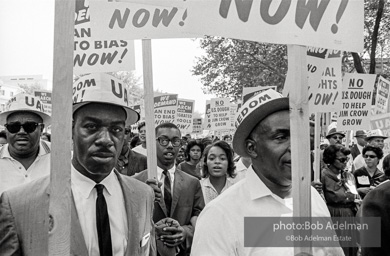 Proud Marchers advance along The Mall to the Lincoln Memorial. Washington, D.C. August 28, 1963.